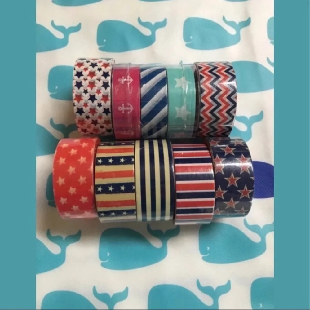 Stationery Planner Accessories Reusable Tote Nautical Patriotic USA Americana